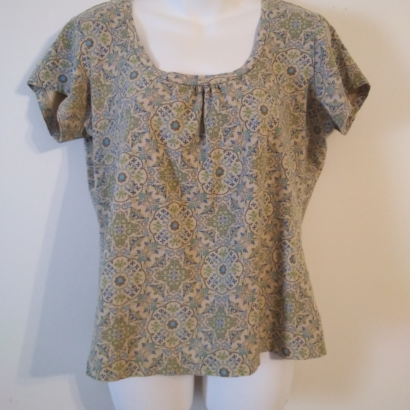 St. John's Bay Tops - St. Johns Bay Multicolor Geometric Print Blouse